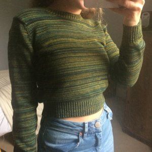 American Apparel Green Striped Sweater